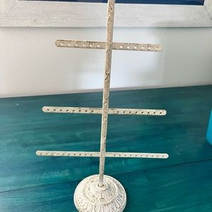 White metal earring holder